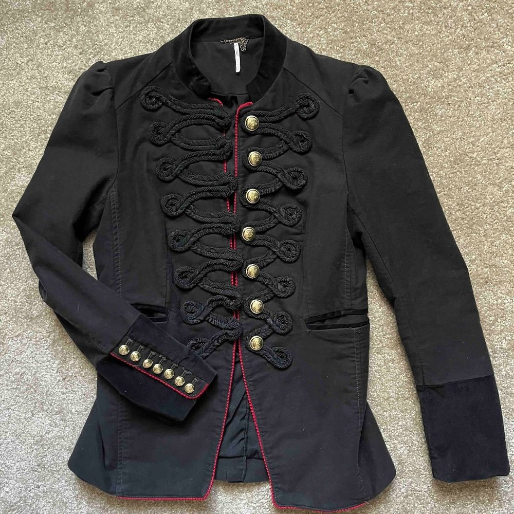 Free People Military Band Jacket Seamed and Structured, Size S